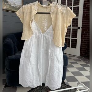 Free People - cropped bolero jacket - butter yellow - vintage - y2k